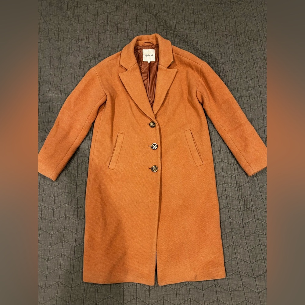 Madewell cocoon slouch shoulder wool jacket with contrast collar